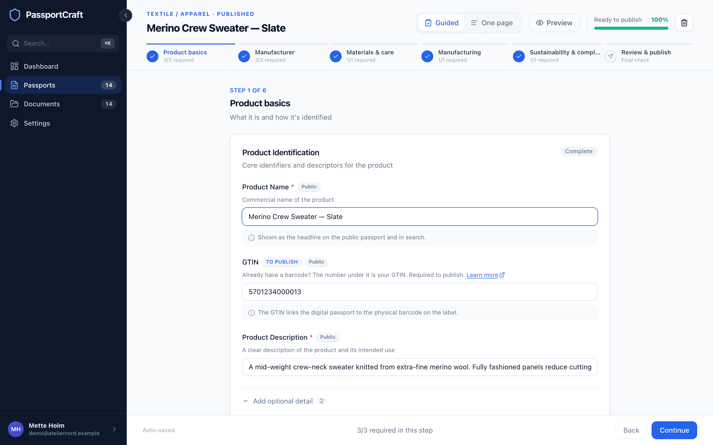 Add your product details